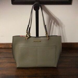 Steve Madden Olive Green BdonnaTote Bag with Gold Hardware